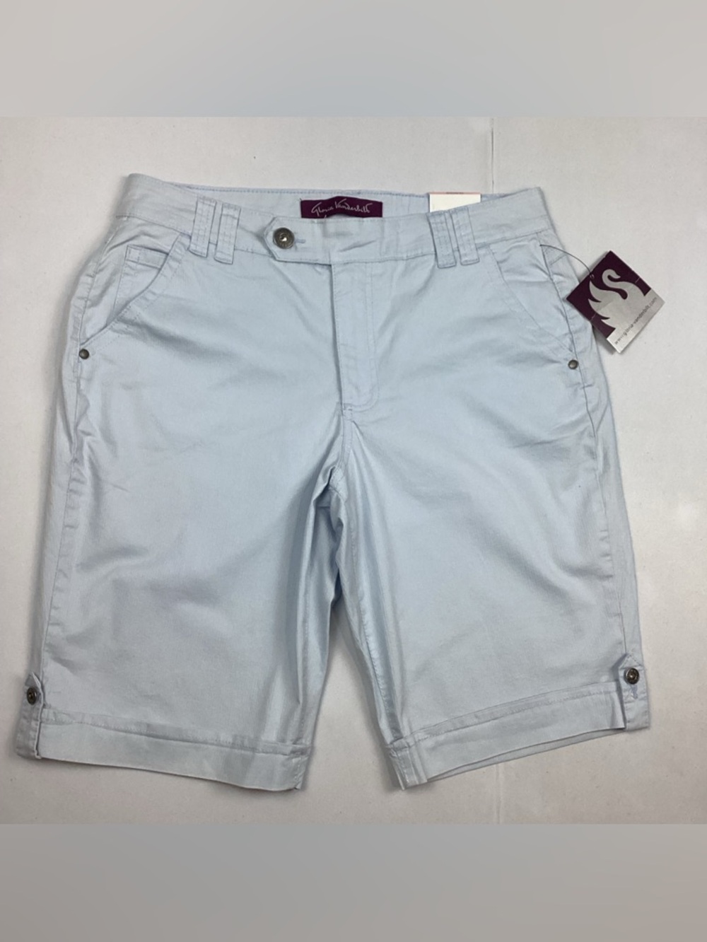 Gloria Vanderbilt Bermuda Stretch Knee Length Shorts Blue Size 10 NEW!
